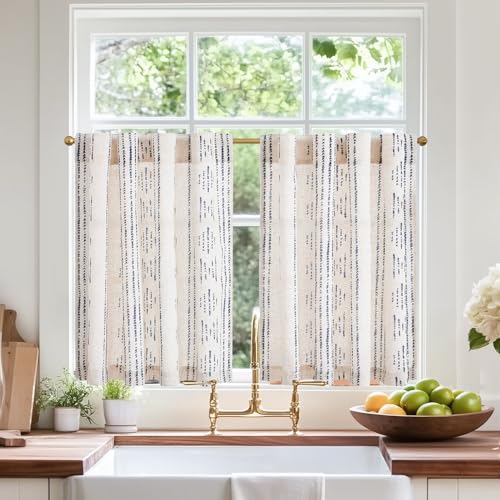 jinchan Boho Geometric Tier Curtains