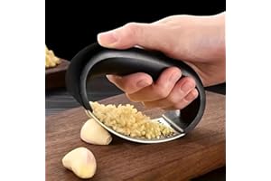 1pc, Premium Stainless Steel Garlic Rocker Press - Effortless Crushing, Easy Cleaning, Space-Saving Design for Apartment, Col