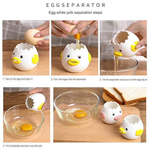 Egg Separator, Upgrade Egg Yolk White Separator, Food Grade Ceramics