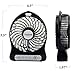 Topwell 4-inch Vanes 3 Speeds Electric Portable Mini fan Rechargeable Desktop Fan Battery/ USB Powered Laptop PC Mute Cooler Cooling Operated Cool Cooler Fan with Rechargeable Battery and USB Charge Cable (Black)