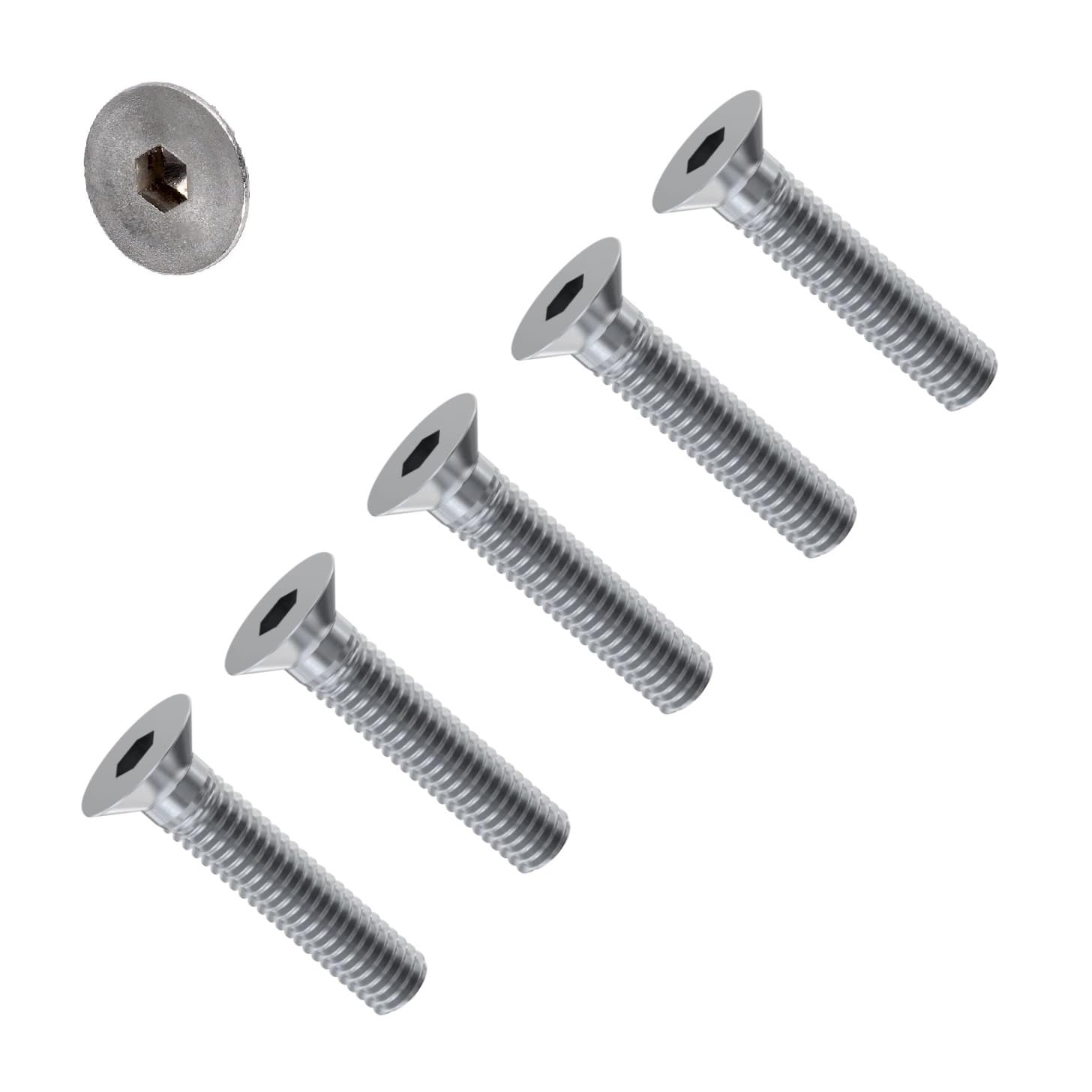 TERF® M10 X 60mm Hex Socket Countersunk Machine Screws Stainless Steel A2 (304) Machine Screw M10 (10mm) X 60mm Allen Key Hexagonal Socket Countersunk Bolts - Pack of 5