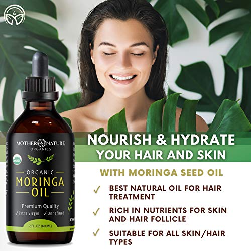 Mother Nature Organics Moringa Oil Organic USDA Certified 100 Pure