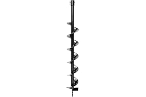 Biltek Auger Post Hole Digger Bits 4" x 32" Deep Professional Fence Holes 3/4" Shaft - Perfect for Quickly Digging Holes to Install Fence Posts, Decks, Planting Trees, Shrubs, Ice Fishing, and More!