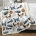 Sleepwish Colorful Cat Fleece Throw Blanket for Couch Chair Fuzzy Kitten Print Plush Sherpa Blanket Gifts for Cat Lovers Kids, Throw(50