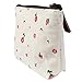 niceEshop(TM) Portable Canvas Red Flower Coin Purse Pouch Bag Key Case,beige