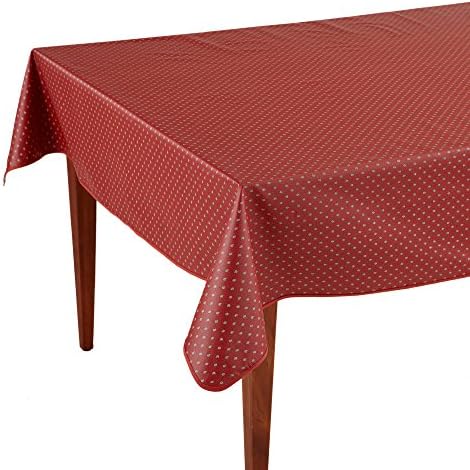 Esterel Terre Cuite Rectangular French Provencal Tablecloth, Coated Cotton, 63 x 79 (4-6 people)