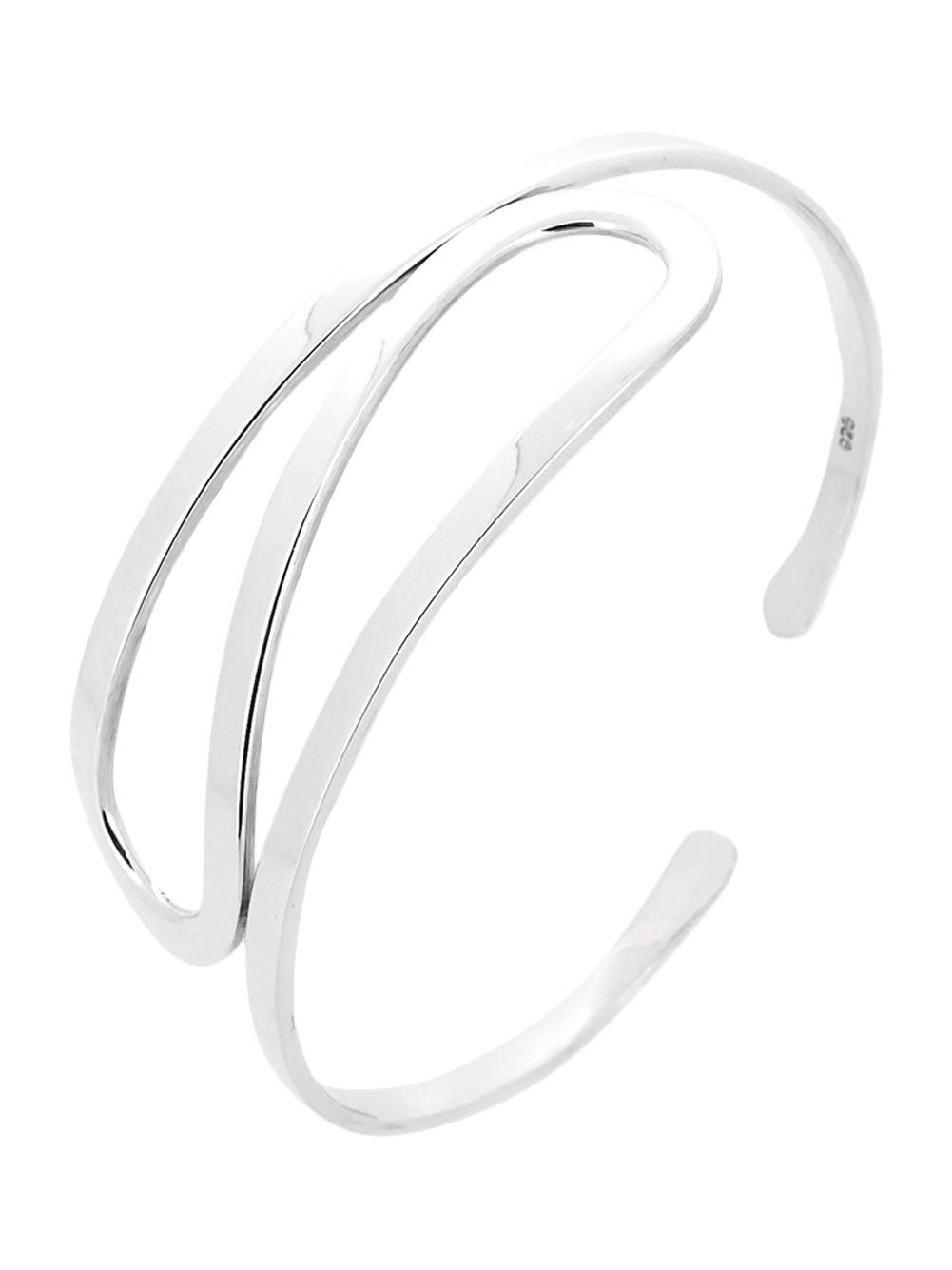 Treasure Bay Classic Women's 925 Sterling Silver Bangle Bracelet Cuff