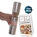 KITCHEN STAR Pepper And Salt Shakers - Two-in-One With Ceramic Grinders, Stainless Steel and Acrylic. FREE GIFT KITCHEN: Vegetable Peeler And Recipe eBook & Guide