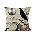 PSDWETS Halloween Decorations Bird,Skull and Pumpkin Pillow Covers Set of 3 Home Decor Cotton Linen Throw Pillow Covers Cushion Cover 18 X 18