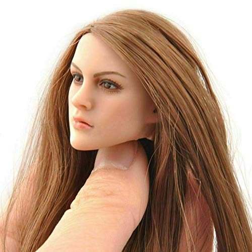 Kimi Toys 1:6 Female Head, Long Hair Girl Head Sculpt Body Dedicated Head Parts Head Model for 12" TBLeague Phicen S07C Body Figure (KT005)