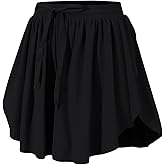 Coaturi Girls Flowy Shorts: 2-in-1 High Waist Athletic Skorts Preppy Butterfly Shorts with Pocket Liner for Cheer Gym 7-14Y