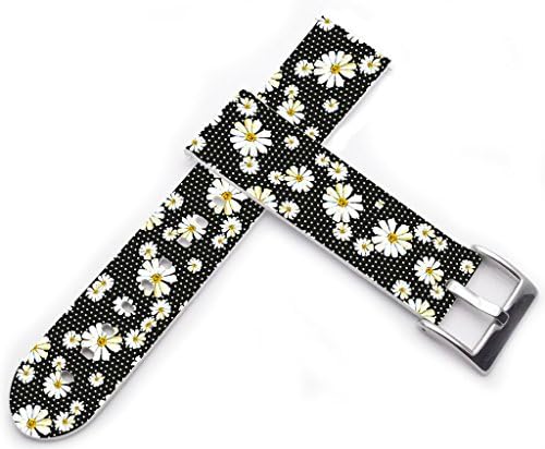 S3 Classic Band - 22mm Leather Strap Replacement Compatible with Samsung Gear S3 Classic/Frontier/for Galaxy Watch 46mm/Compatible with Huawei Watch 2 Classic Design Girly Lovely Cute Floral Texture
