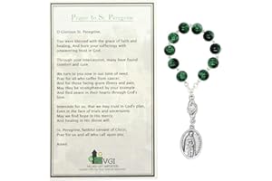 St. Peregrine Chaplet | Beautiful Black Beads | A Great Gift For Catholics | Comes with Info Papers | Christian Jewelry, Meta
