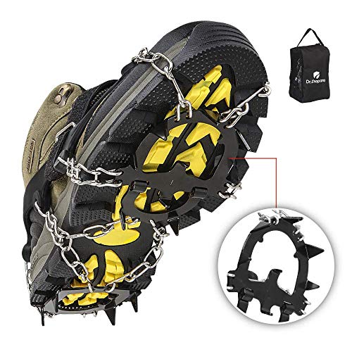 Dr. Prepare Ice Cleats, Ice Grippers & Crampons, Traction Cleats for Women Men Kids, Ice Spikes Snow Cleats Snow Grips for Shoes Boots, Ice Grips Microspikes for Hiking, Walking, Mud