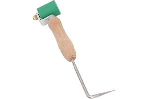 Pomya Premium Wood Handle Silicone Seam Roller with Test Probe, 260℃ High Temp Resistant, PVC, TPO Coil Welding, 32mm Diamete