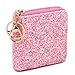 GEEAD Small Glitter Wallet for Women Girls Mini Coin Purse Pouches with Key Ring