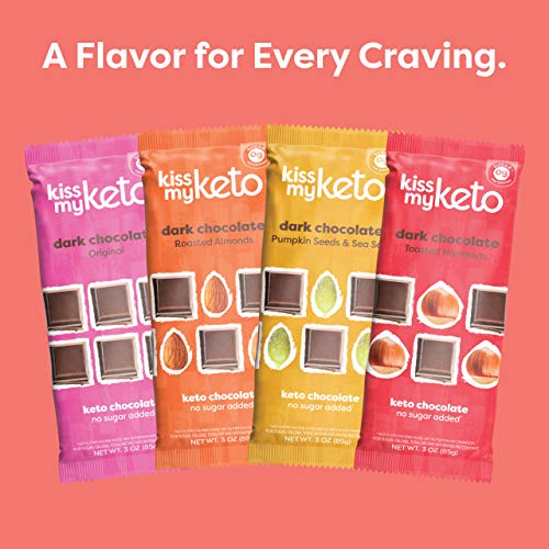 Kiss My Keto Chocolate Bars — Low Carb, 100 Sugar Free Toasted