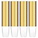 Munfix 100 Gold Plastic Cups 8 Oz Clear Plastic Cups Tumblers Gold Rimmed Cups Fancy Disposable Wedding Cups Elegant Party Cups with Gold Rim