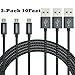 Micro USB Cable, [3-Pack] vodool 10ft / 3m Premium Nylon Braided High Speed USB 2.0 A Male to Micro B Fast Charging Cord for Samsung, LG, Motorola, Nexus, HTC, Android Devices and More. (Black)
