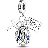 Aurevella 925 Sterling Silver Cross Charms for Bracelets and Necklaces, Butterfly Heart Flower Beads Bracelet Charm, Mother's Day Anniversary Women's Jewelry Gifts