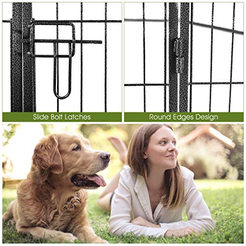 Giantex 40 Inch Dog Fence With Door 16 8 Panels Dog Playpen For giantex-40-inch-dog-fence-with-door-16-8-panels-dog-playpen-for