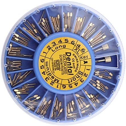 Dental Gold Plated Conical Cross Head Screw Post Assorted (240Pieces/2Box)
