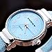 Top Plaza Women Casual Chic Simple Bangle Cuff Bracelet Dress Quartz Watch 6.5'',Thanksgiving Christmas Gift,Light Blue