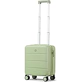 Hanke 16 Inch Underseat Carry On Luggage with Wheels Hard Shell Mini Small Suitcases Carry On Bag for Airline Approved TSA Luggage Lightweight Travel Suitcase(Bamboo Green)
