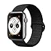 AdMaster Compatible for Apple Watch Band 42mm 44mm, Soft Nylon Sport Loop Replacement Wristband Compatible iWatch Apple Watch Series 4/3/2/1 Dark Black