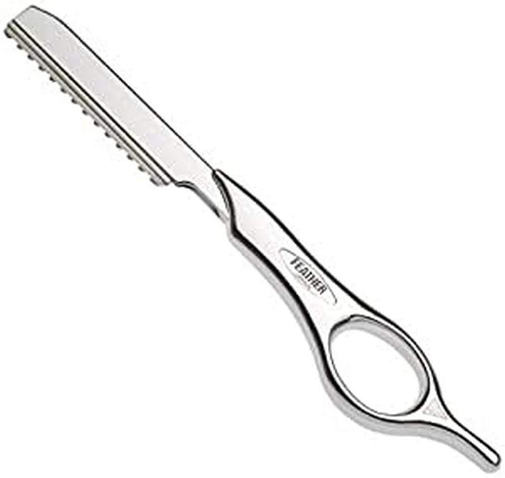 Feather Short Hair Styling Razor, 15.8 cm Length, Silver