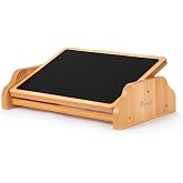 StrongTek Under Desk Adjustable Foot Rest, Wooden Rocking Footrest | 3 Positions, Non-Slip, 440 lb Capacity, Wide Foot Platform, Stable Wooden Base, Leg Support for Home Office, Gaming, Sofa