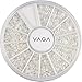 350BUY 	 1200pcs Nail Art White Pearl Beads Decoration sizes 3/2/1.5 mm with Wheel
