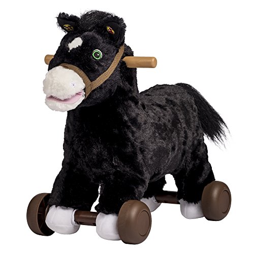 Rockin' Rider Cocoa 2-in-1 Pony Plush Ride-On, Black - Thumbnail 2