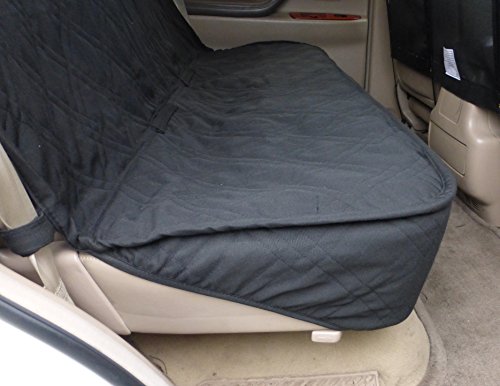Deluxe Quilted and Padded Back Seat Bench cover with Non-Slip fabric in Seat area - One size fits all 56"W Black