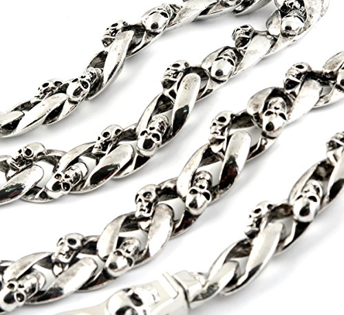 DoubleK Medieval Skull Symbol Key Jean Wallet Chain (27"/8.8oz) Silver CS57