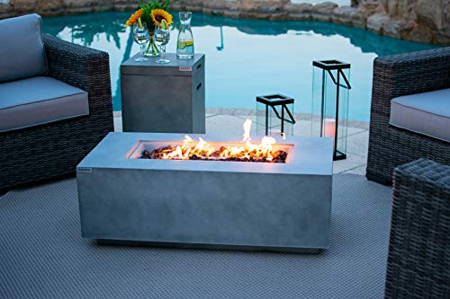 Akoya Outdoor Essentials 42 Fiber Concrete Rectangular Outdoor