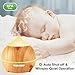 Mulcolor Essential Oil Diffuser, 250ml Aromatherapy Diffuser for Essential Oils, Aroma Oil Diffuser Humidifier, Ultrasonic Diffuser Wood Grain, Waterless Auto Shut Off, 7 Colors Light