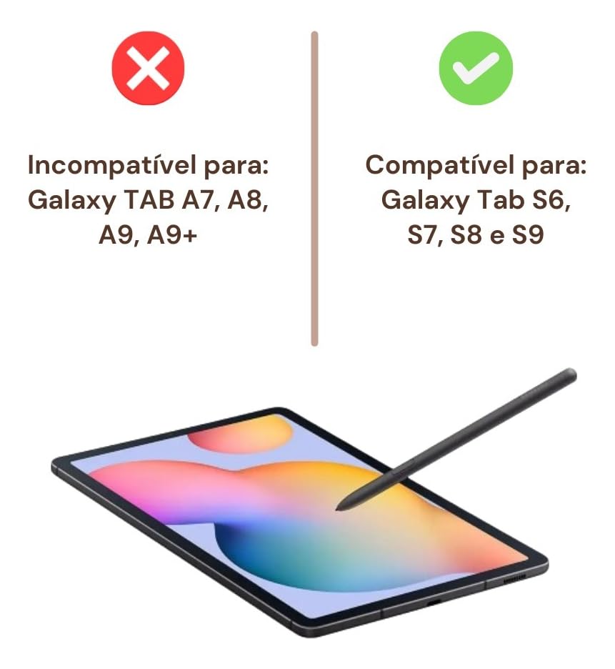 Caneta Touch S-Pen Compatível Galaxy Tab S6 Lite (Sm-P615 Sm-P620) C/Sensor Pressão + Pontas - Preto
