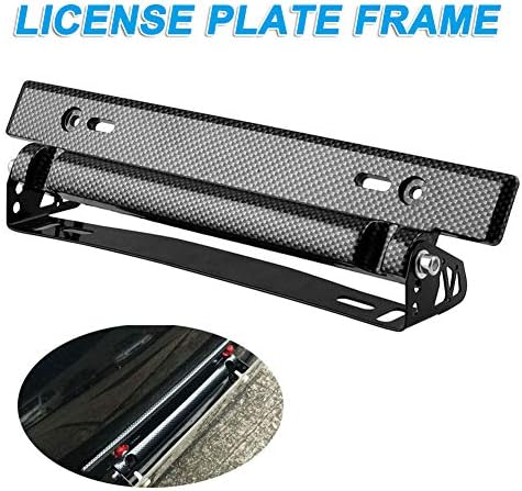 Equickment license plate frame car license plate frame uk license plate frame 1pcs Universal License Plate Frame Adjustable Carbon Fiber Number Car Frames Holder