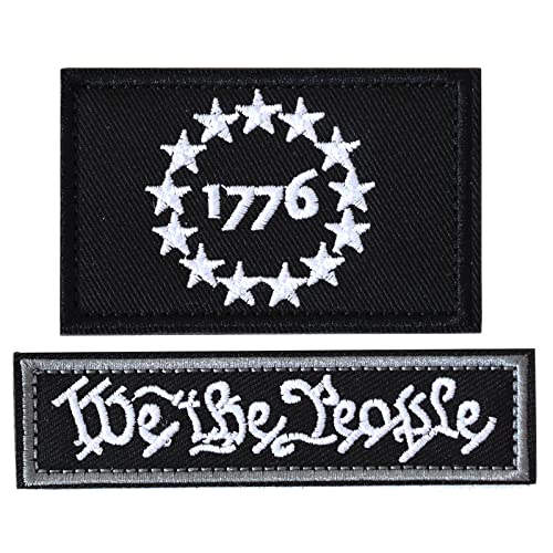 TACVEL Tactical USA 1776 Patriot Milltary Embroidered Applique Hook & Loop Patch for Caps, Backpacks, Clothes, Vest, Military Uniforms, Tactical Gears Etc