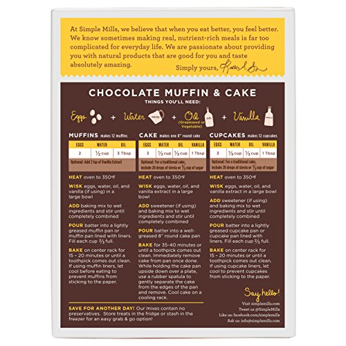 Simple Mills Chocolate Muffin Cake Mix 104 Ounce from Gluten Free