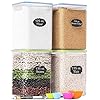 Chef's Path Kitchen Storage Box Set of 4 Extra Large Airtight Food Storage Jars for Sugar Flour Cereal Rice - Measuring…