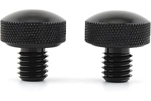 OIbkp 2PCS Side Mount Seat Bolts,Knurled Seat Bolt Kit for Harley Softail Seat-FLST 1984-2007 (Black)