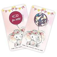 30 Baby Shower Scratch Off Games, Pink Elephant Lottery Ticket Raffle Card Game, Party Activities, Decorations, and Supplies- Its a Girl