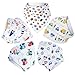 Aivedo Baby Bandana Drool Bibs for Boys 5- Pack with Snaps -Soft Absorbent Cotton - Cute Burp Cloths for Drooling,Feeding and Teething Baby Boys