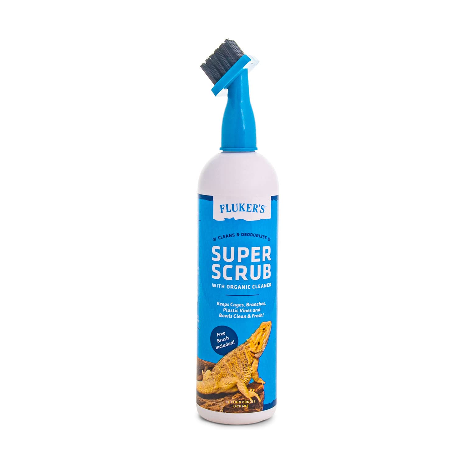 Fluker's Super Scrub Brush with Organic Reptile Habitat Cleaner