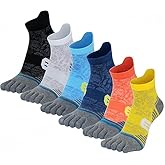 CenKovo Running Ankle Toe Socks Five Finger Cotton Trainer Socks for Daily, Training, Fitness, 6 Pairs