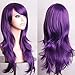 Long Curly Anime Cosplay Synthetic Wig 11 Colors Heat Resistant Fiber Full Wig with Bangs Layered Wavy Vogue 23'' / 58cm for Women Girls Lady Fashion and Beauty (purple)