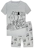 Boys Pajamas Short Pajamas 100% Cotton Train Toddler Kids Pjs Sleepwear Set Size4