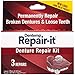 Dentemp Repair-it Advanced Denture Repair Kit, Reline-it Advanced Denture Kit, Clean-it Denture Wipes (Packaging May Vary)